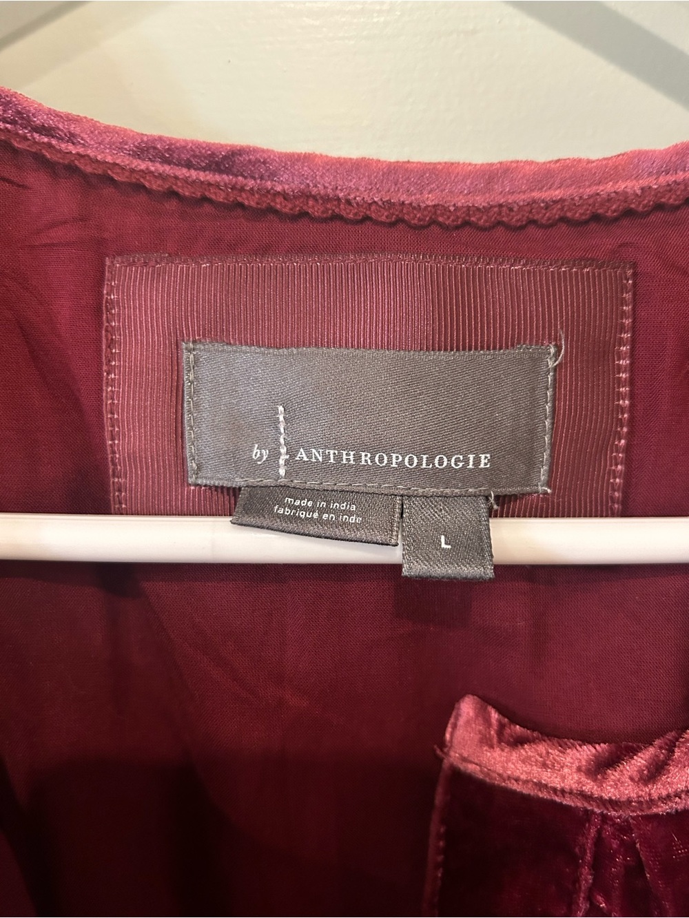 Anthropologie Burgundy Velvet Tiered Maxi Dress - Picture 3 of 5